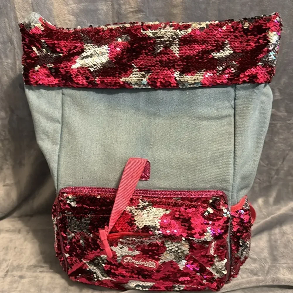 Girls NWOT Girabrilla Sequinned Backpack